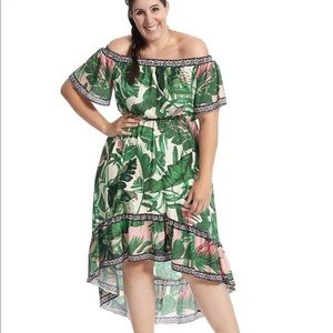 Flying tomato off shoulder high low summer dress